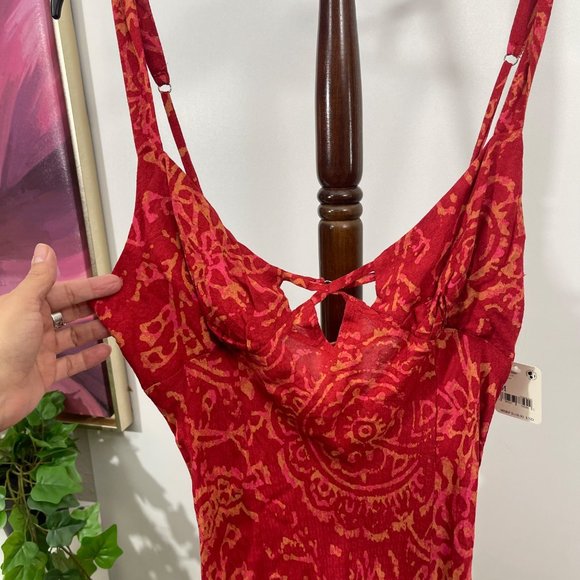Free People Mystical Mindset Printed Maxi in scarlett combo Size M - Picture 9 of 15
